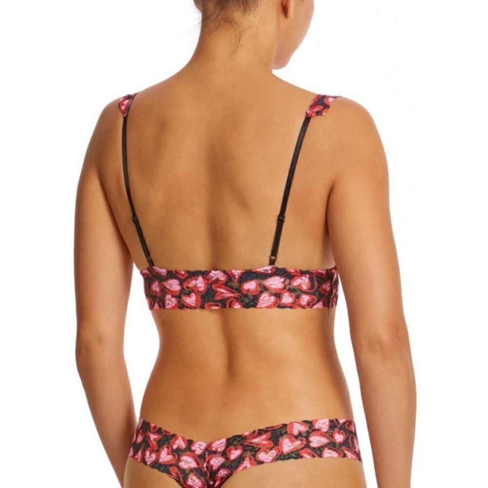 Hanky Panky Printed Signature Lace Padded Crossover Bralette Love Potion Nwt — image 4 of 8